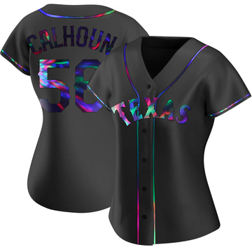 Replica Kole Calhoun Women's Texas Rangers Black Holographic Alternate Jersey